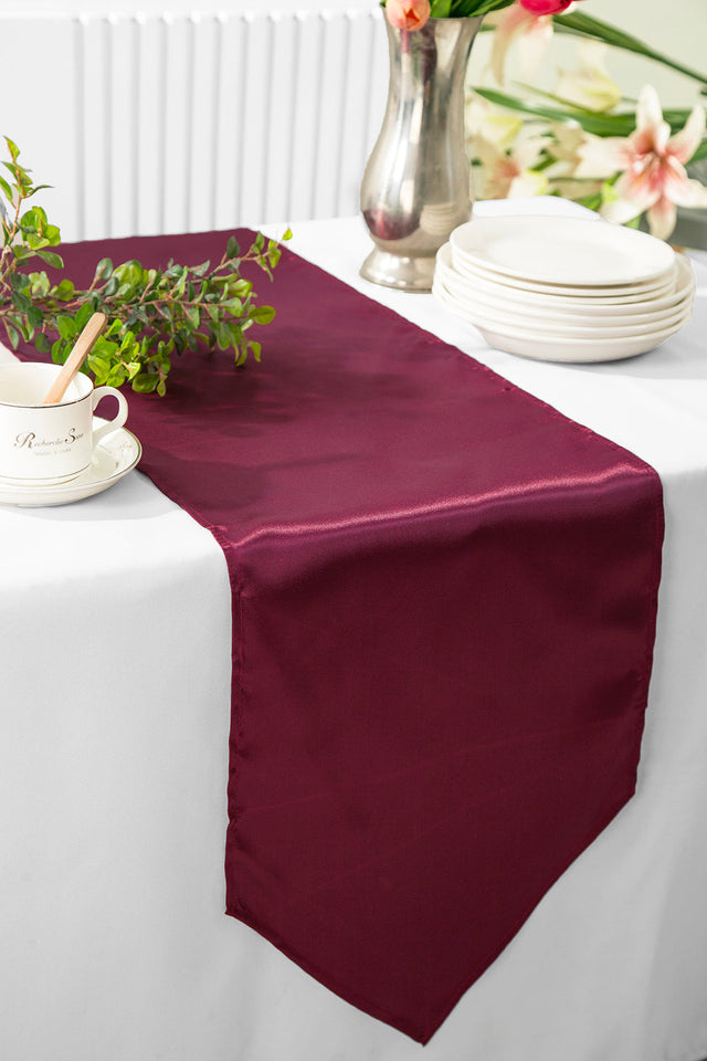 Satin Table Runner 13.5x108 Burgundy