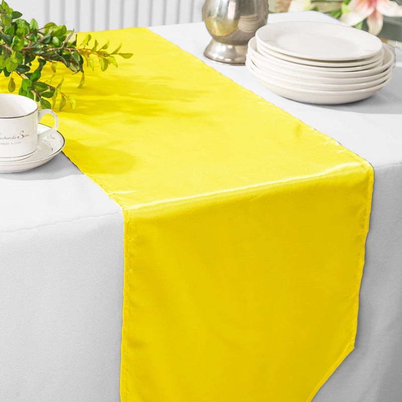 Satin Table Runner 13.5x108 Canary Yellow
