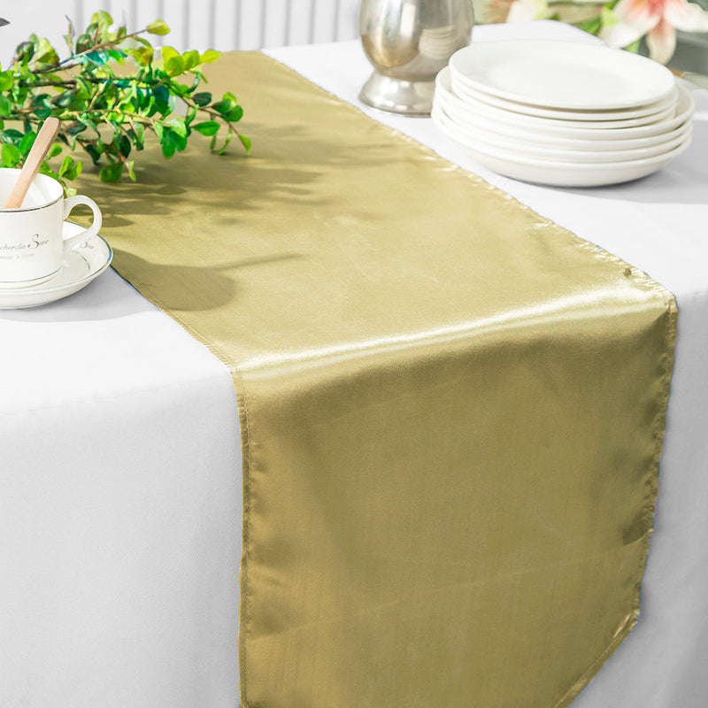 Satin Table Runner 13.5x108 Cappuccino
