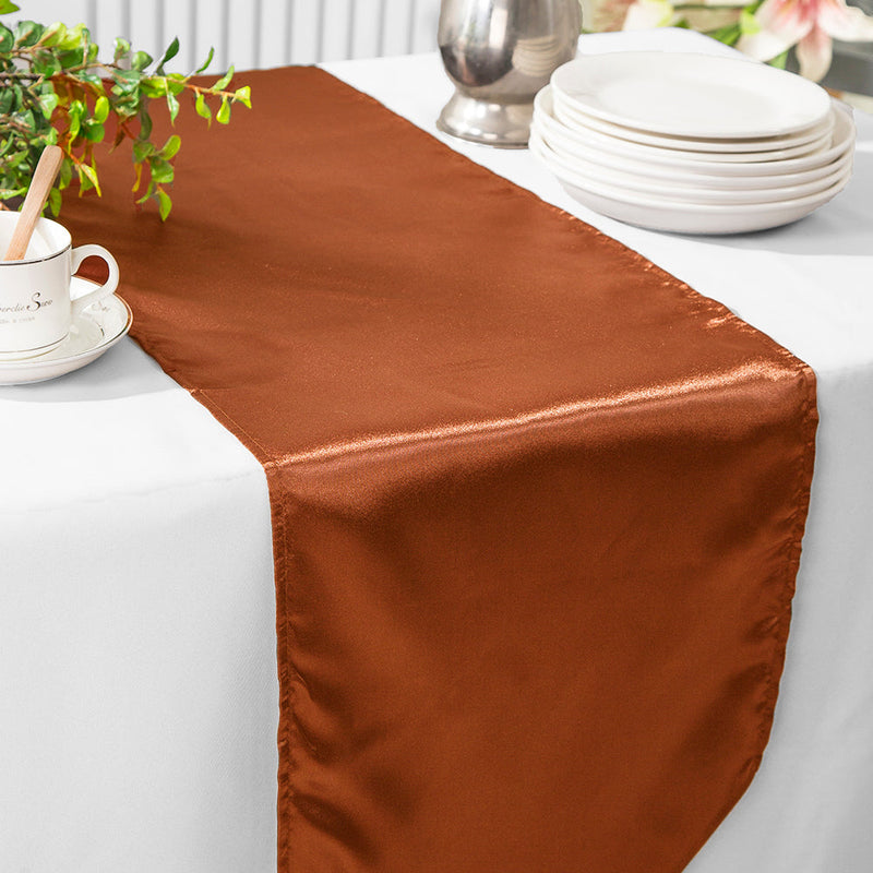 Satin Table Runner 13.5x108 Cognac