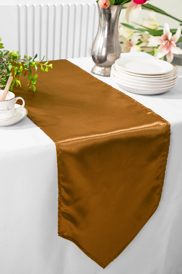 Satin Table Runner 13.5x108 Copper
