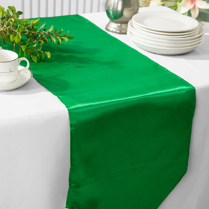 Satin Table Runner 13.5x108 Emerald Green