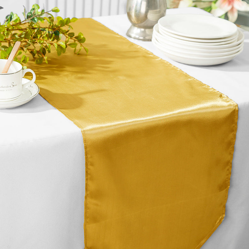 Satin Table Runner 13.5x108 Gold