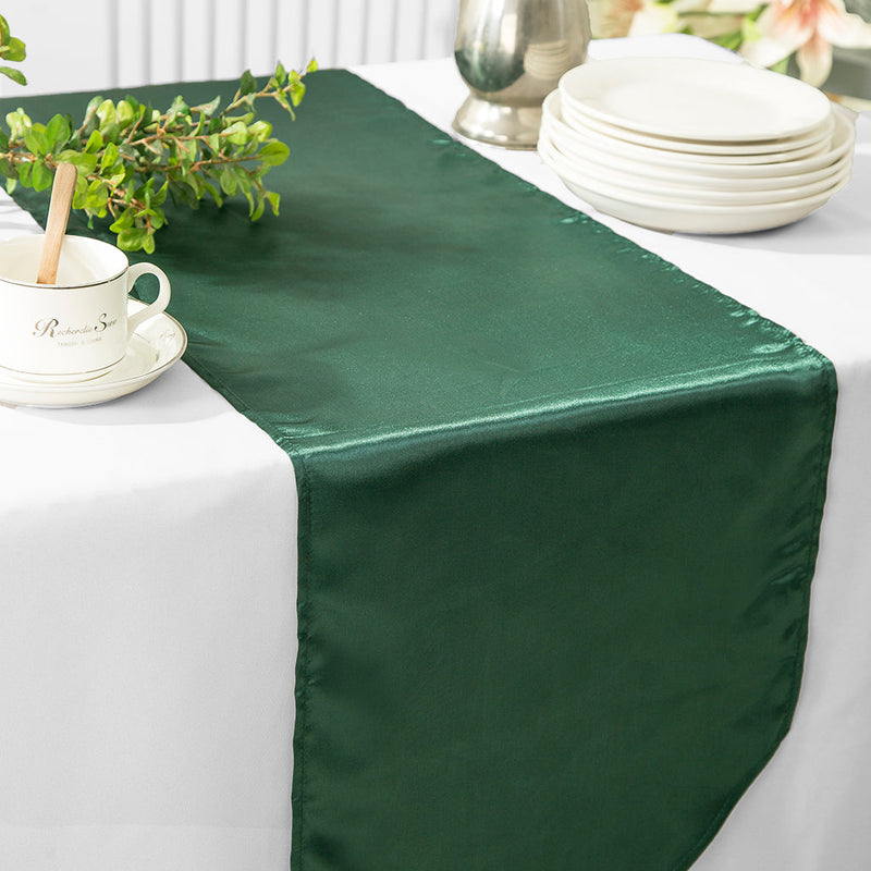 Satin Table Runner 13.5x108 Holly Green