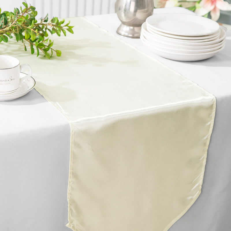 Satin Table Runner 13.5x108 Ivory
