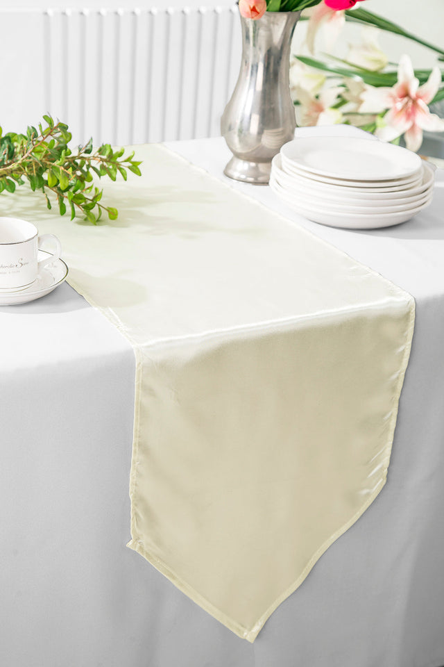 Satin Table Runner 13.5x108 Ivory