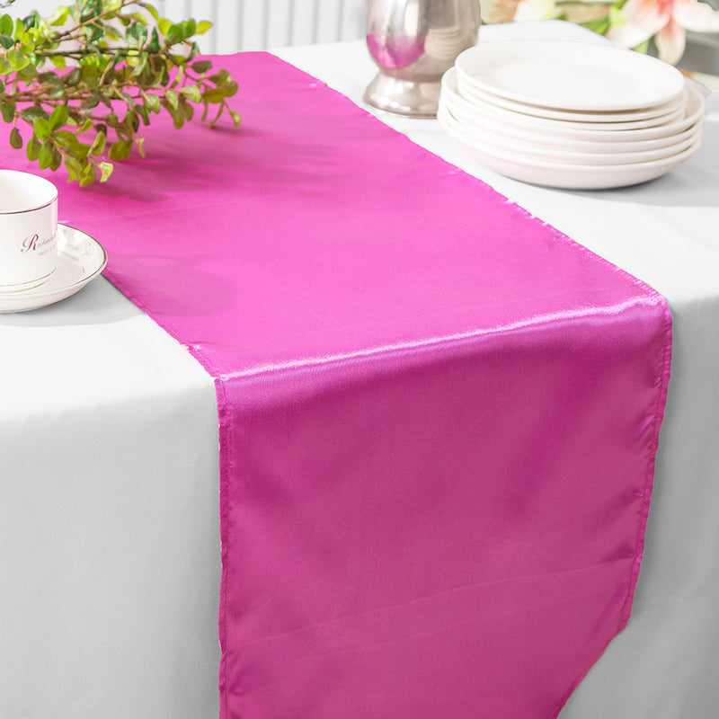 Satin Table Runner 13.5x108 Magenta/Azalea