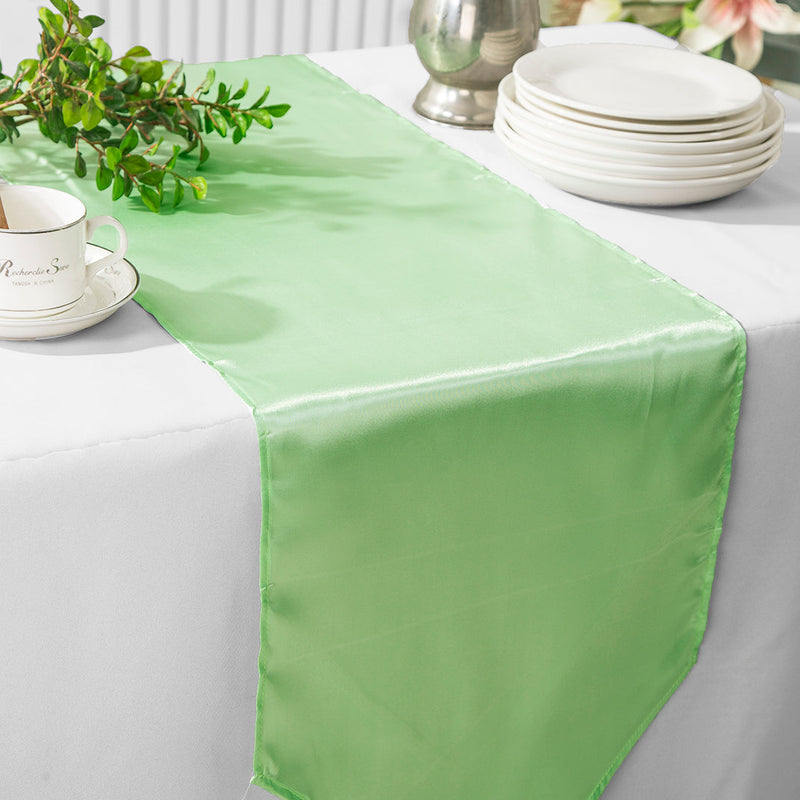 Satin Table Runner 13.5x108 Mint Green