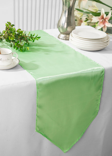 Satin Table Runner 13.5x108 Mint Green