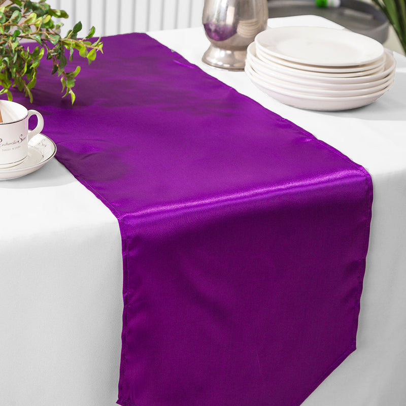 Satin Table Runner 13.5x108 Purple