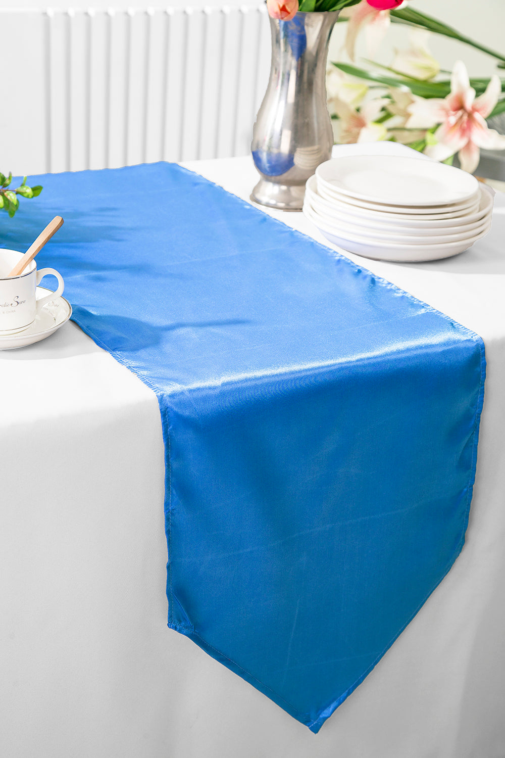 Satin Table Runner 13.5x108 Periwinkle/Cornflower