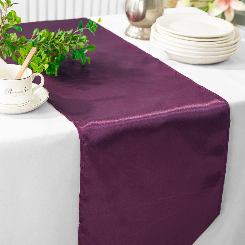 Satin Table Runner 13.5x108 Plum