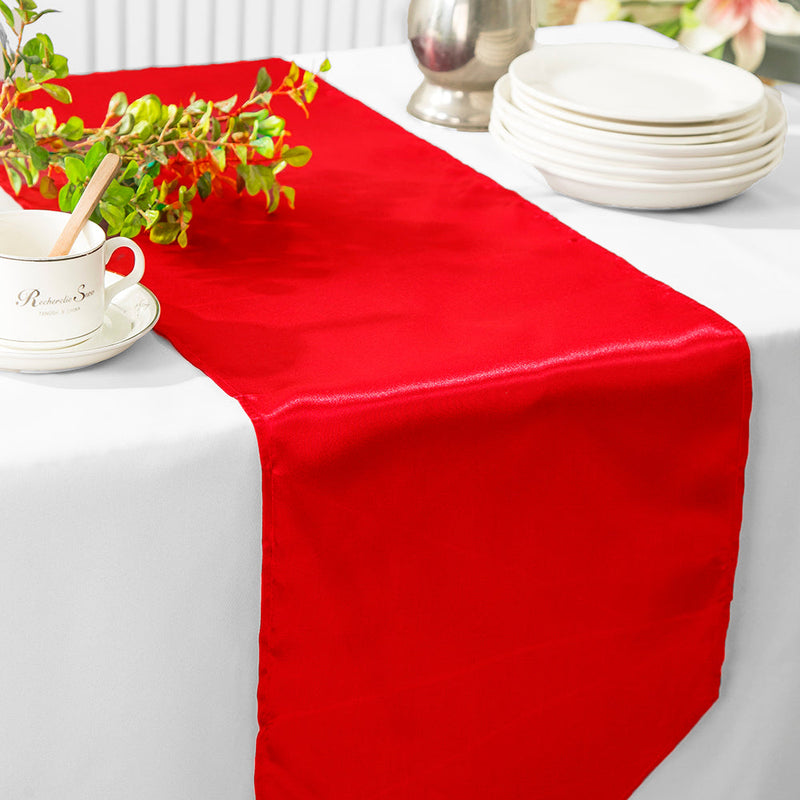 Satin Table Runner 13.5x108 Red