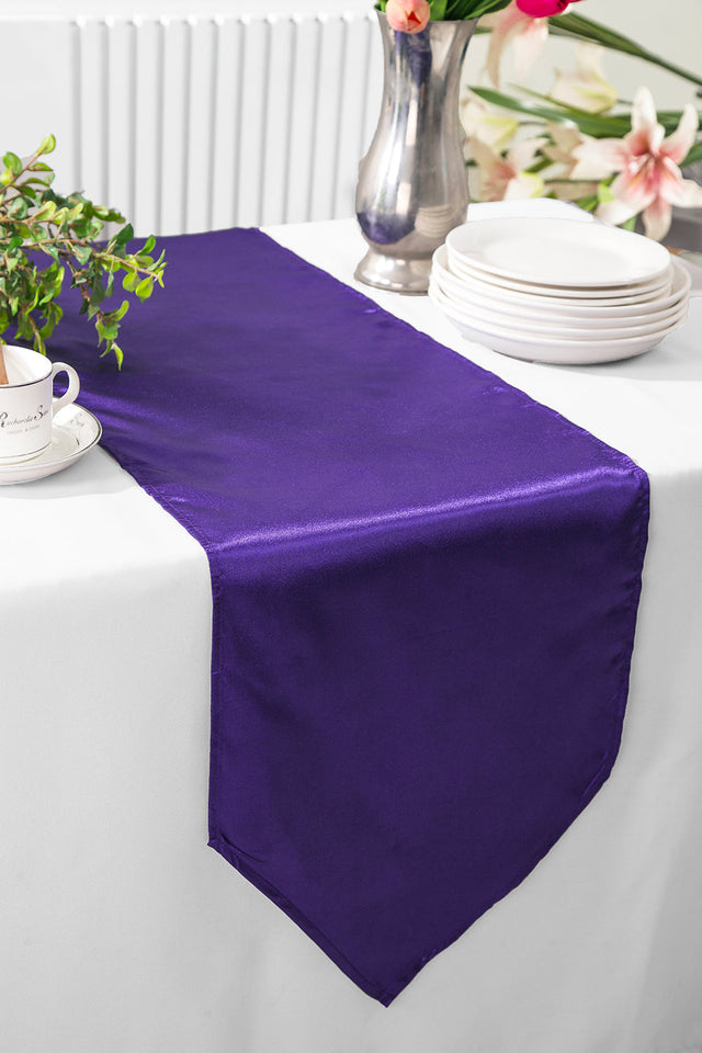 Satin Table Runner 13.5x108 Regency Purple