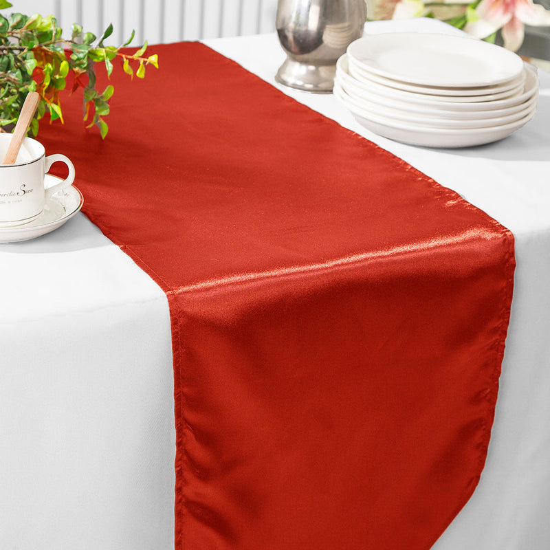 Satin Table Runner 13.5x108 Rust/Burnt Orange