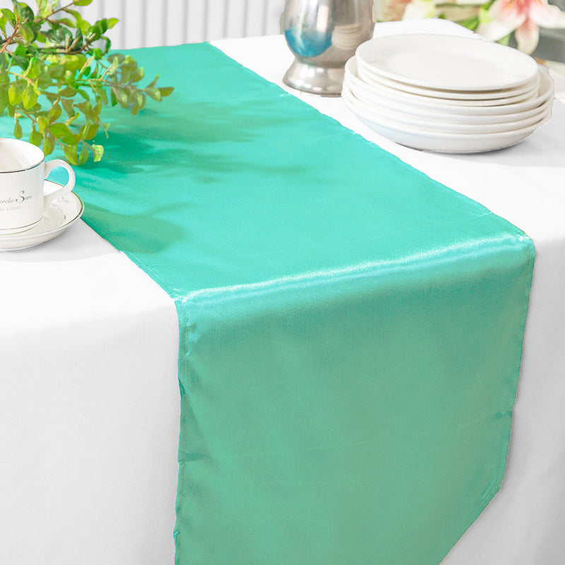 Satin Table Runner 13.5x108 Tiff Blue/Aqua Blue
