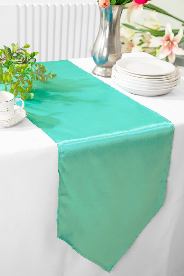 Satin Table Runner 13.5x108 Tiff Blue/Aqua Blue