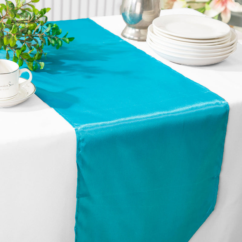 Satin Table Runner 13.5x108 Turquoise