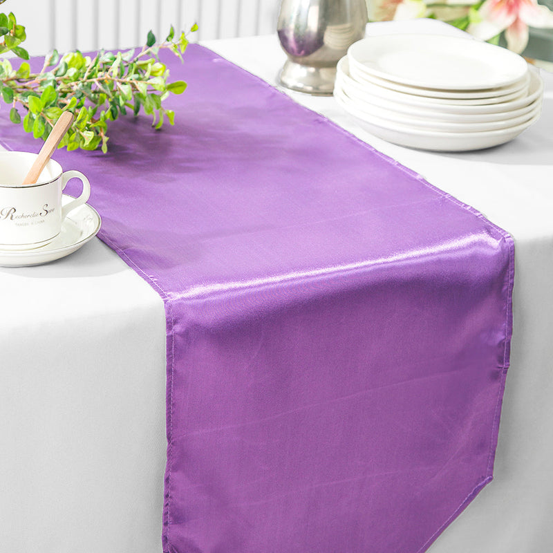 Satin Table Runner 13.5x108 Victoria Lilac