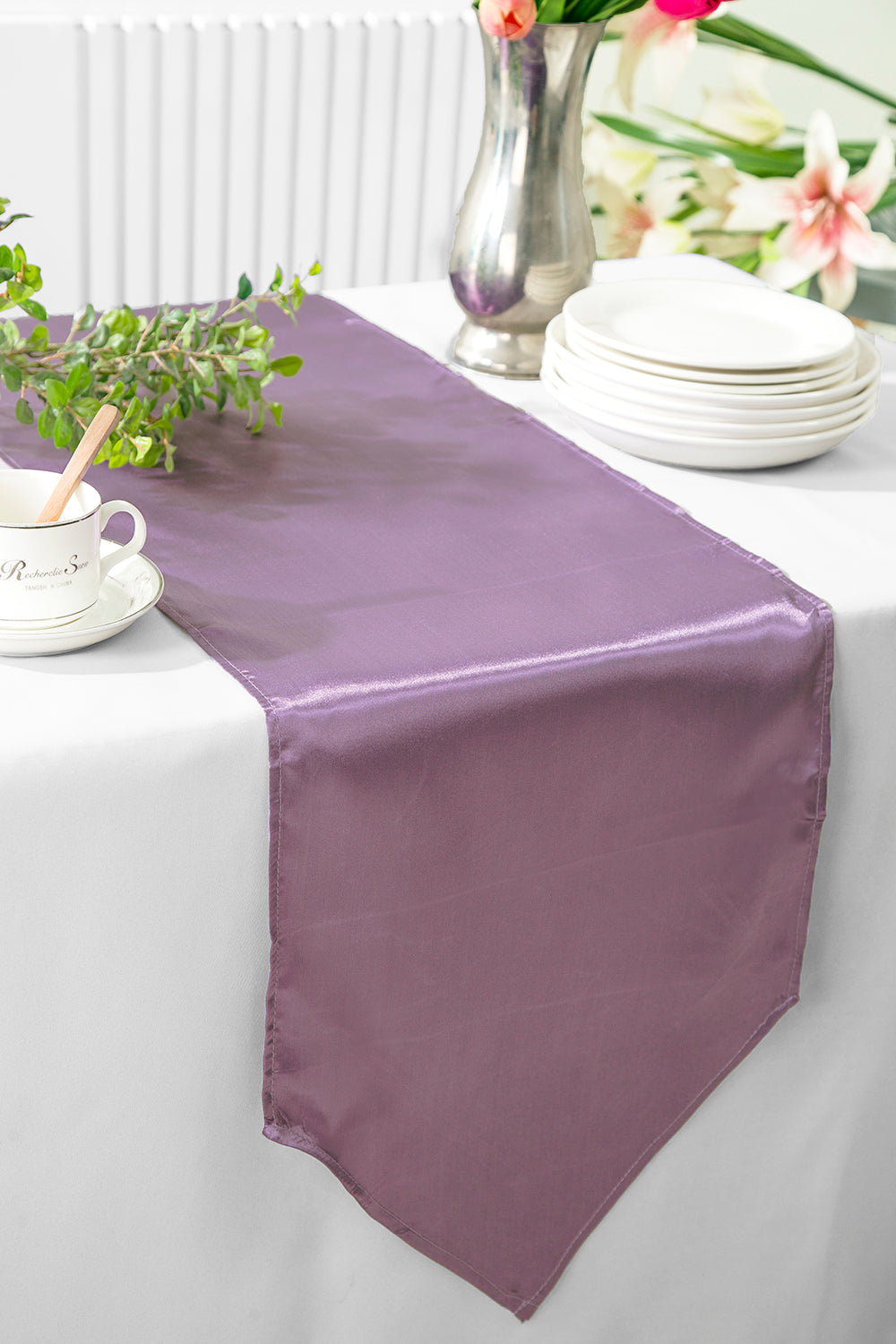 Satin Table Runner 13.5x108 Wisteria