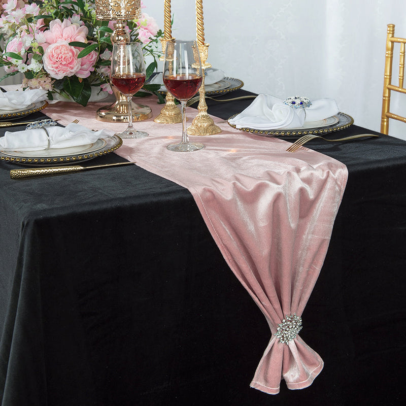 Velvet Table Runner 13x108 Blush Pink
