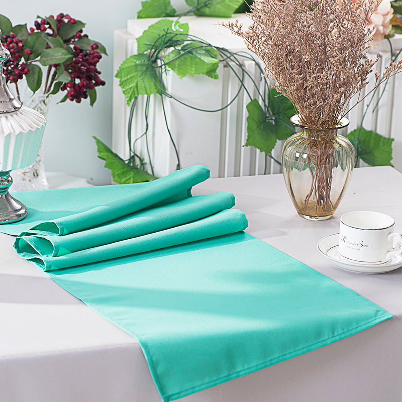 Polyester Table Runner 13x108 Tiff Blue/Aqua Blue
