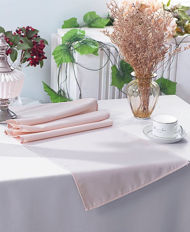 Polyester Table Runner 13x108 Blush Pink