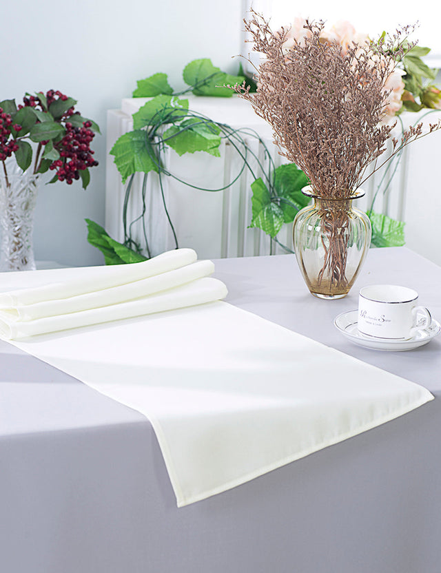 Polyester Table Runner 13x108 Ivory
