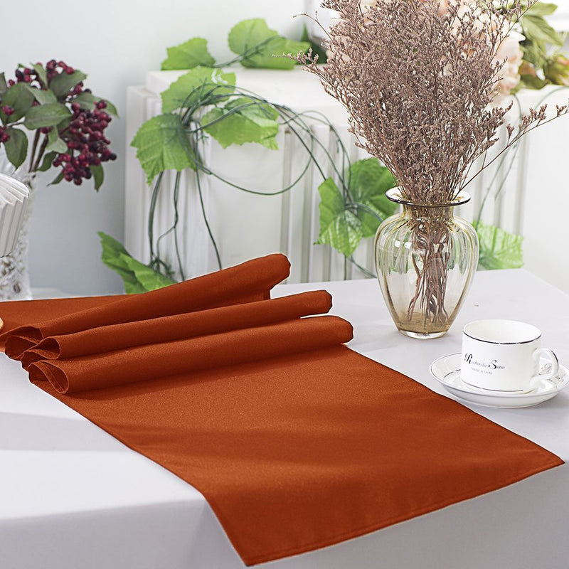 Polyester Table Runner 13x108 Rust/Burnt Orange