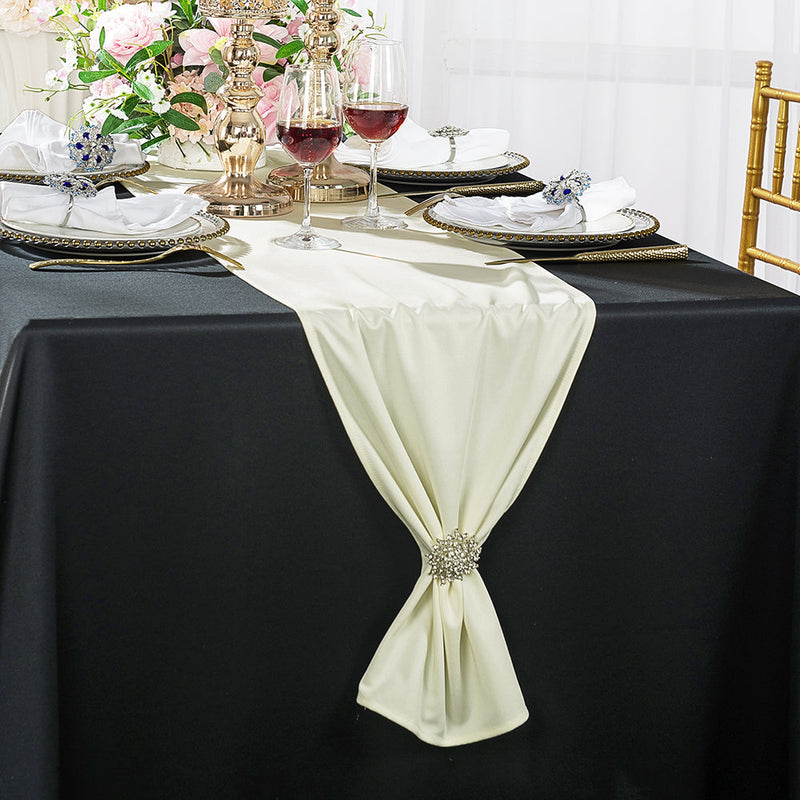 Scuba Wrinkle-Free Table Runner 13x108 Ivory