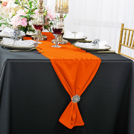 Scuba Wrinkle-Free Table Runner 13x108 Orange