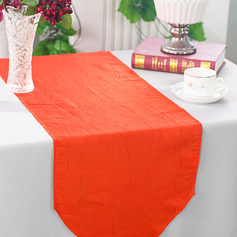 Crushed Taffeta Table Runner 13x108 Orange