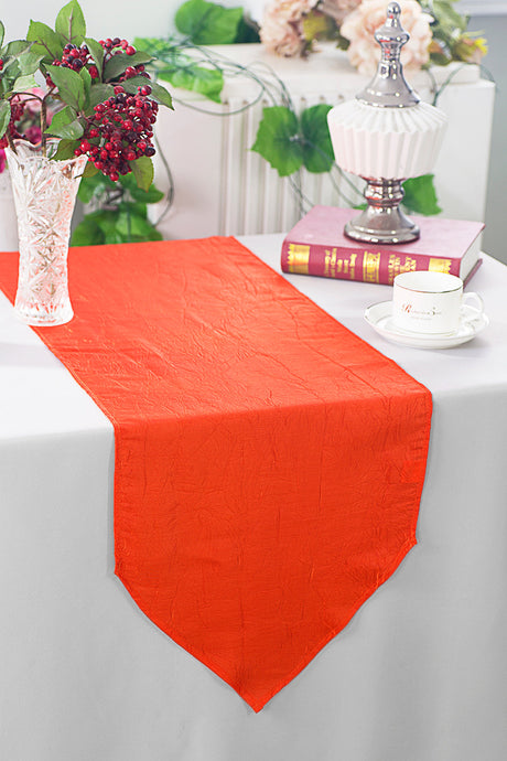 Crushed Taffeta Table Runner 13x108 Orange