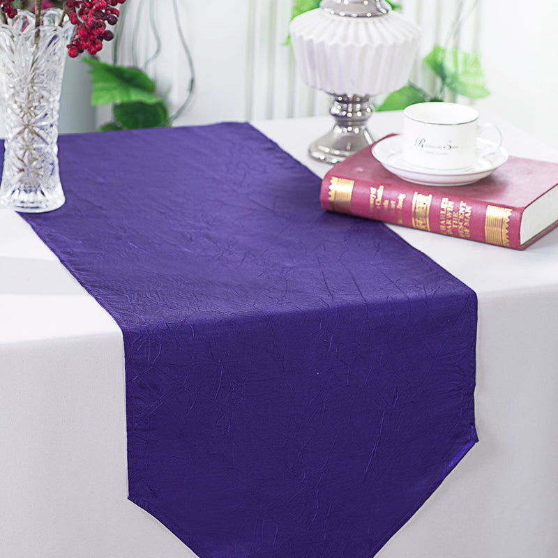 Crushed Taffeta Table Runner 13x108 Regency Purple