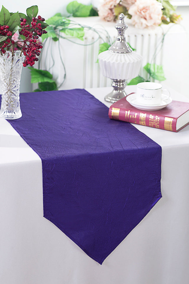 Crushed Taffeta Table Runner 13x108 Regency Purple