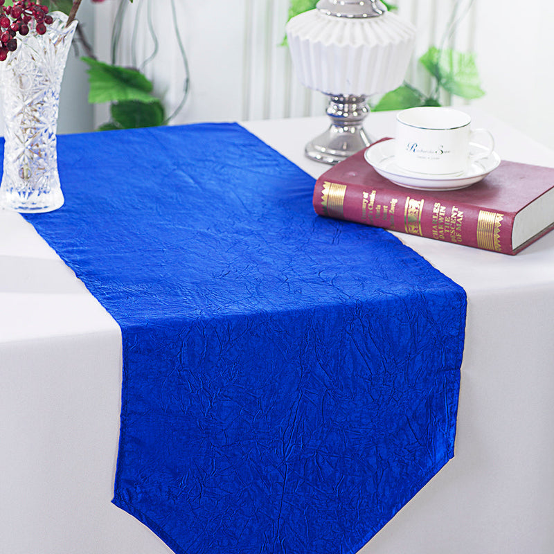 Crushed Taffeta Table Runner 13x108 Royal Blue