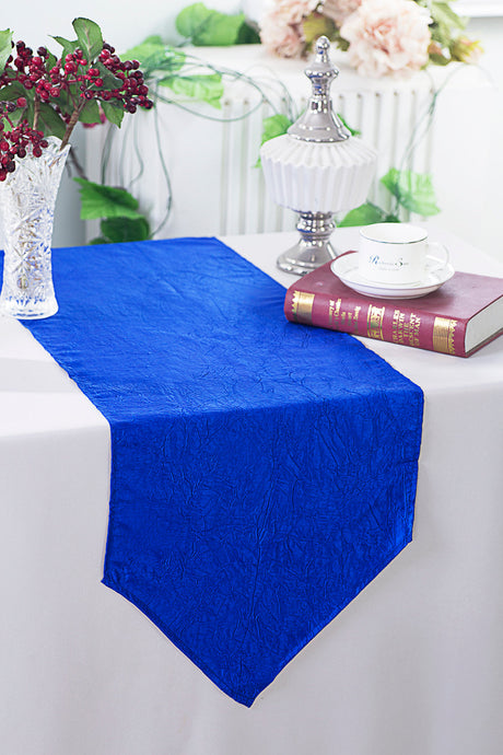 Crushed Taffeta Table Runner 13x108 Royal Blue