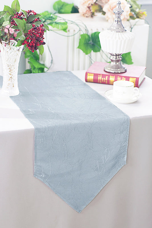 Crushed Taffeta Table Runner 13x108 Dusty Blue