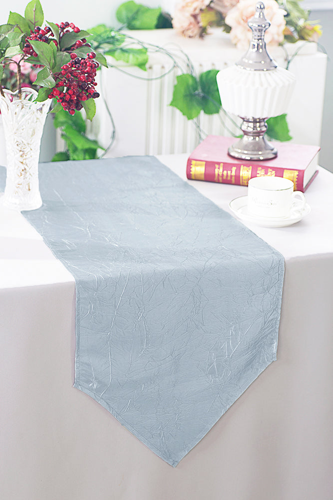 Crushed Taffeta Table Runner 13x108 Dusty Blue
