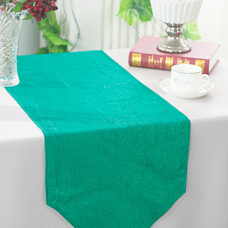 Crushed Taffeta Table Runner 13x108 Jade