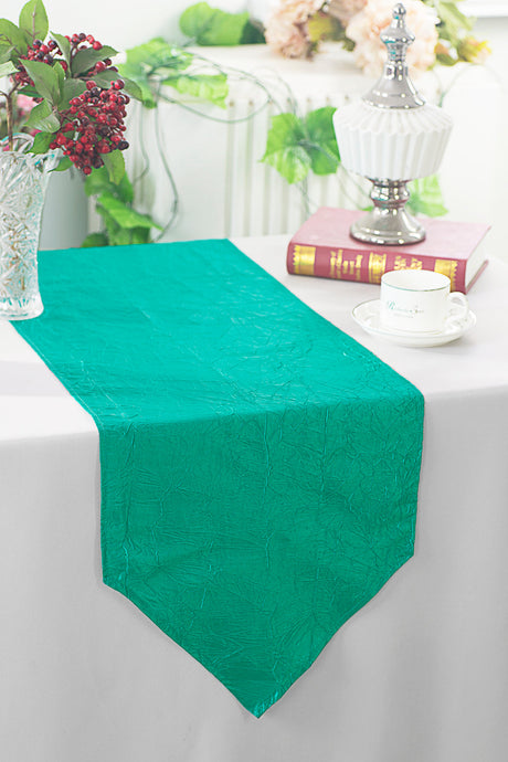 Crushed Taffeta Table Runner 13x108 Jade