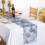 Wrinkle-Free Scuba Table Runner 13x108 Dusty Blue