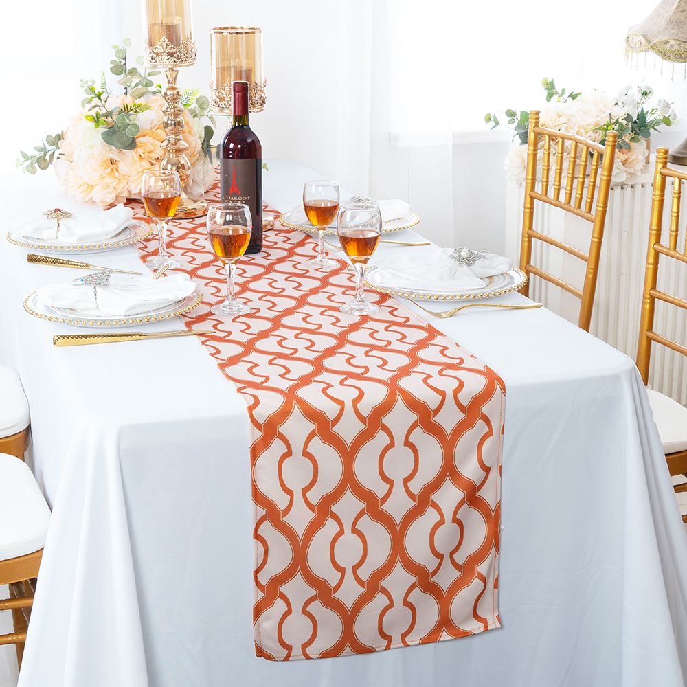Wrinkle-Free Scuba Table Runner 13x108 Orange