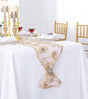Paisley Sequin Lace Table Runner 13x108 Champagne