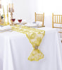 Paisley Sequin Lace Table Runner 13x108 Light Gold