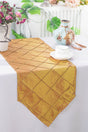 Pintuck Taffeta Table Runner 13x108 Gold