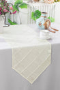 Pintuck Taffeta Table Runner 13x108 Ivory