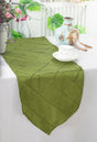 Pintuck Taffeta Table Runner 13x108 Moss Green
