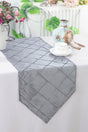 Pintuck Taffeta Table Runner 13x108 Silver