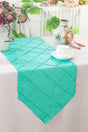 Pintuck Taffeta Table Runner 13x108 Tiff Blue/Aqua Blue
